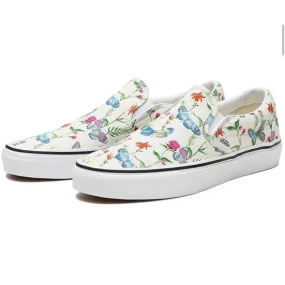 VANS Butterfly Floral Marshmallow Slip-Ons
